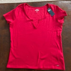 Hollister split V neck t-shirt